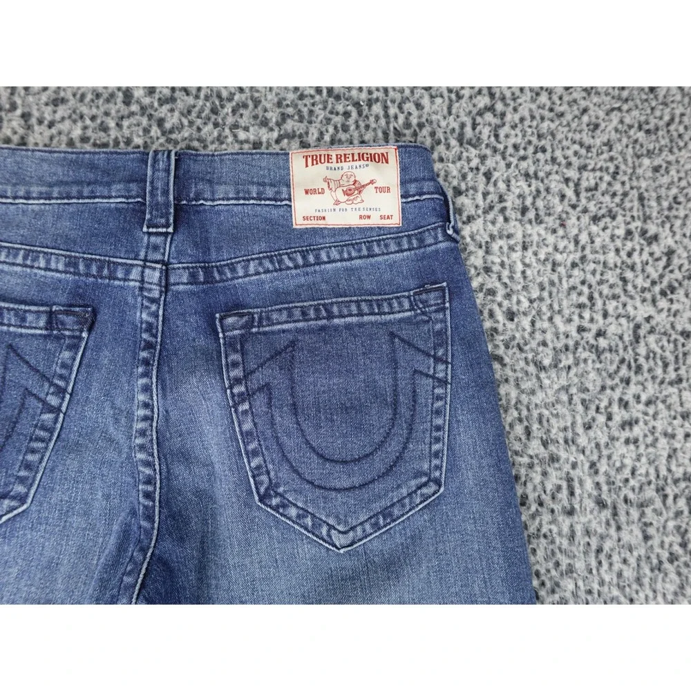 True Religion Ricky Relaxed Straight Jeans Mens 32x34 Blue NWT Horseshoe Denim